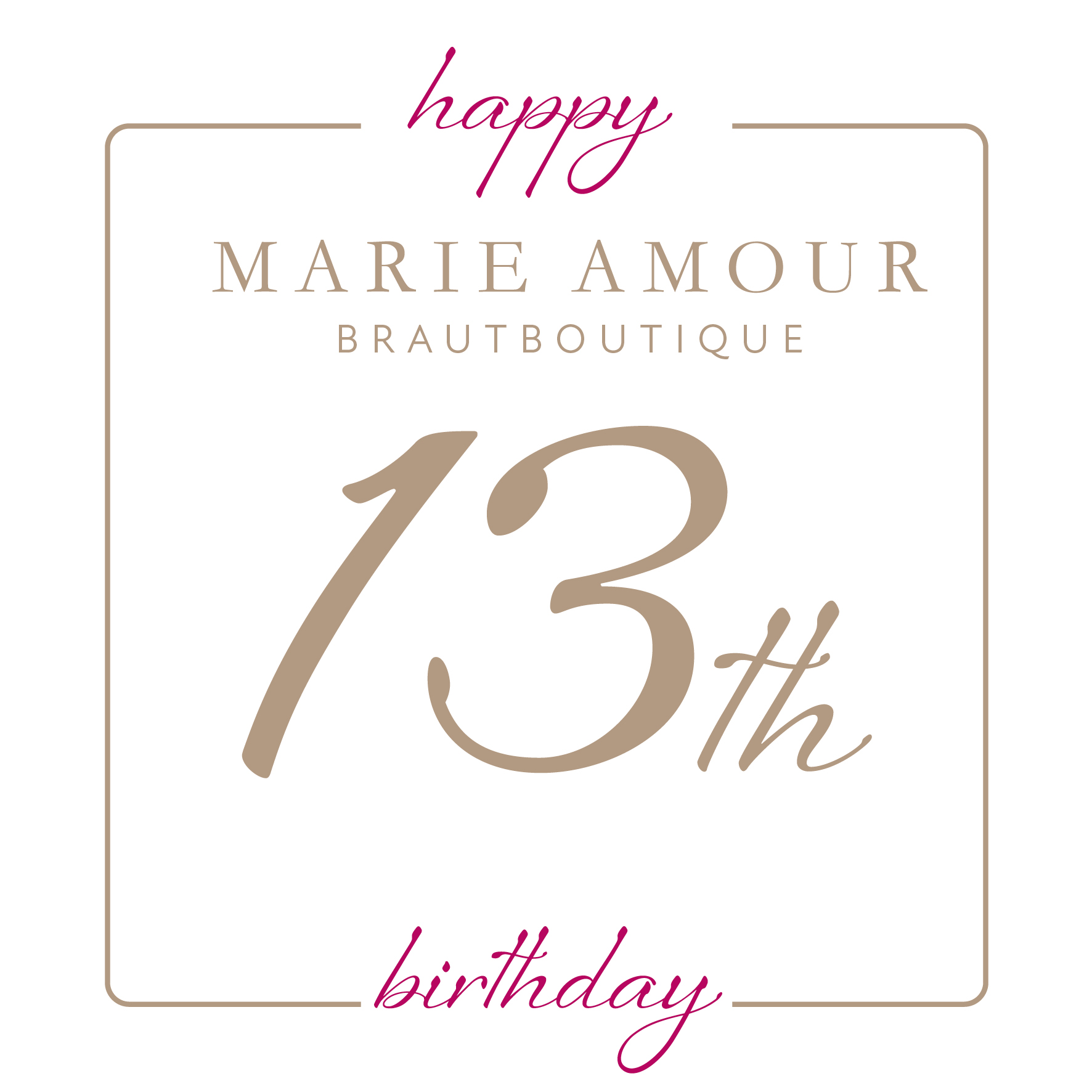 13 Jahre Marie Amour Brautboutique Jubiläum